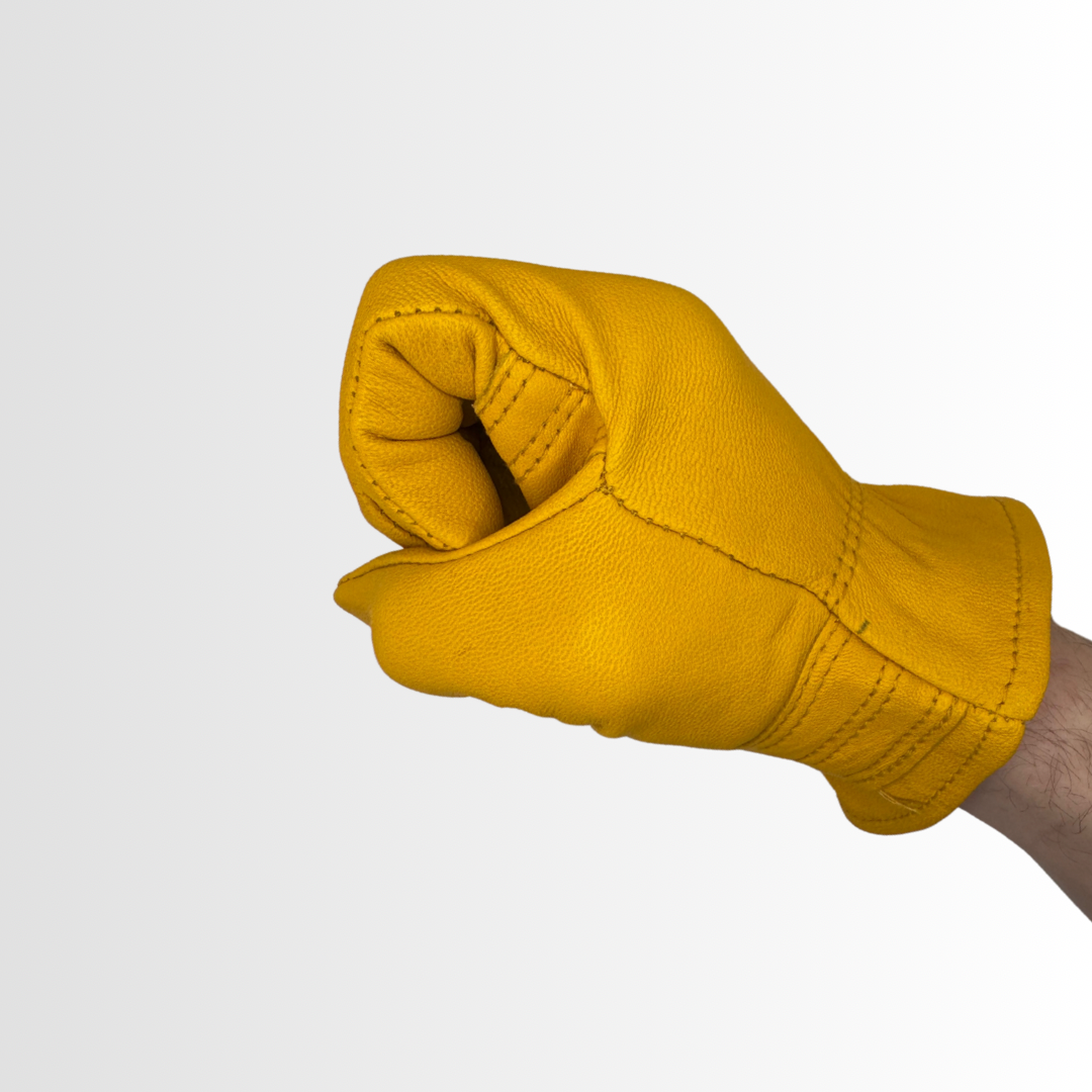 7950 | Premium Gold Goatskin Driver Gloves with Reinforced Thumb Strap and Safety Cuff – Abrasion Resistant (12 Pair)