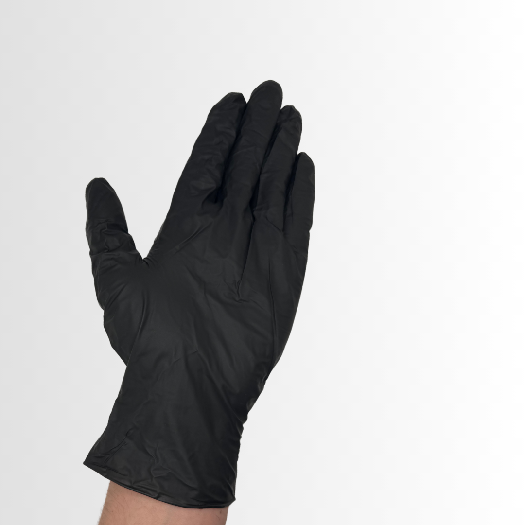 V900BPF | 5 Mil Black Nitrile Disposable Gloves – Powder-Free, Textured Fingertips, Industrial Grade (1000/Case)