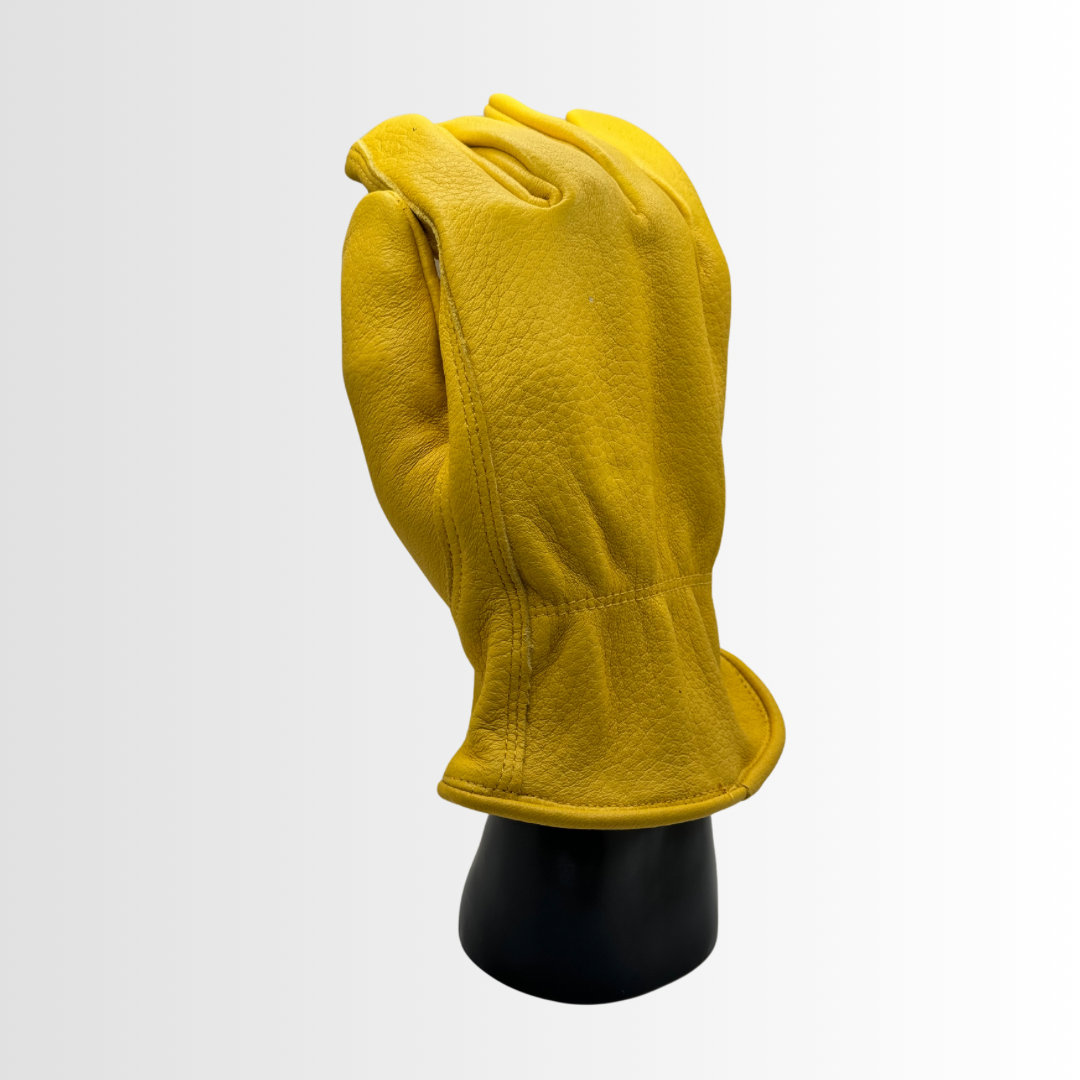 5464LH | Premium Grain Cowhide Driver Gloves with Keystone Thumb, Shirred Elastic Back, and Leather Hem (12 Pair)