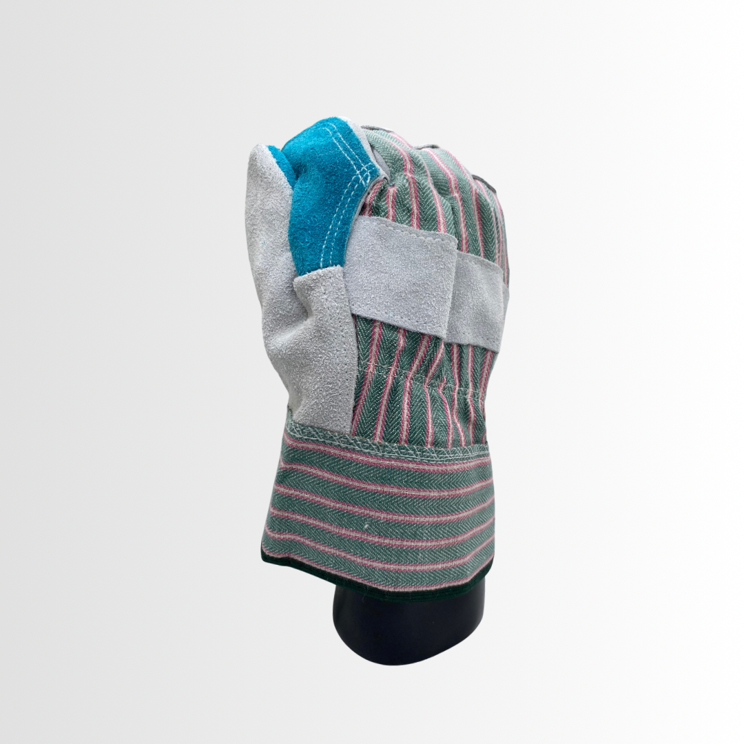 1270P | Heavy-Duty Double Palm Leather Gloves with Reinforced Fingertips, Wing Thumb, and 2.5” Safety Cuff – Cotton Back (12 Pair)