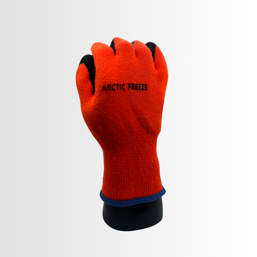 ARCTIC-OR | Latex-Coated Winter Grip Gloves with Hi-Vis Fleece Liner and Pre-Curved Fit – Cold Weather Protection (12 Pair)