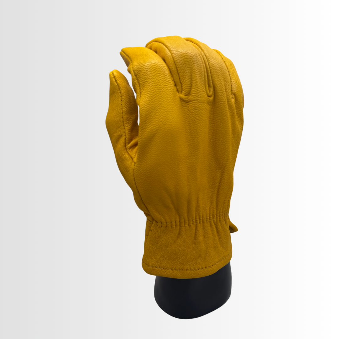 7950 | Premium Gold Goatskin Driver Gloves with Reinforced Thumb Strap and Safety Cuff – Abrasion Resistant (12 Pair)