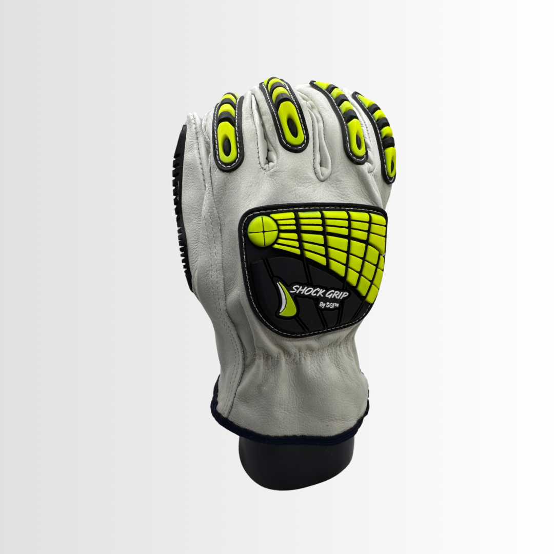 4064IMP | Full Grain Leather Work Gloves with Keystone Thumb and Impact-Resistant TPR Back of Hand & Finger Protection (6 Pair)