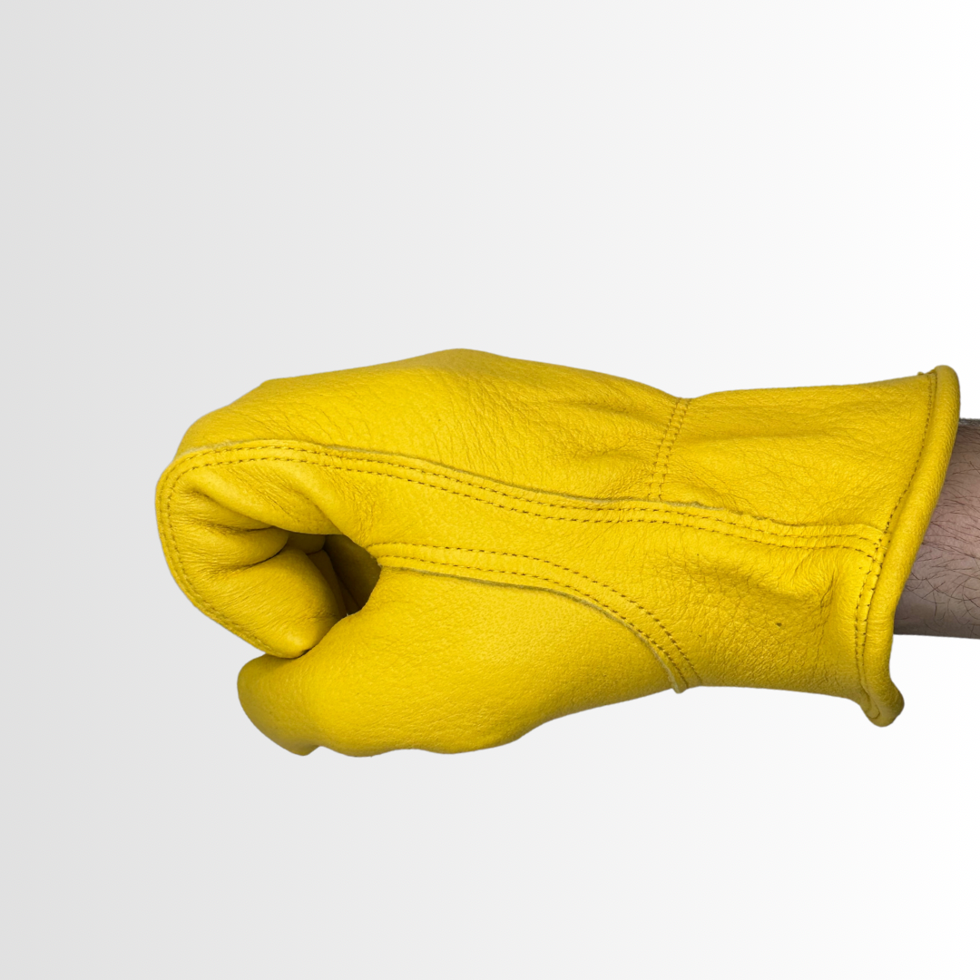 5464LH | Premium Grain Cowhide Driver Gloves with Keystone Thumb, Shirred Elastic Back, and Leather Hem (12 Pair)