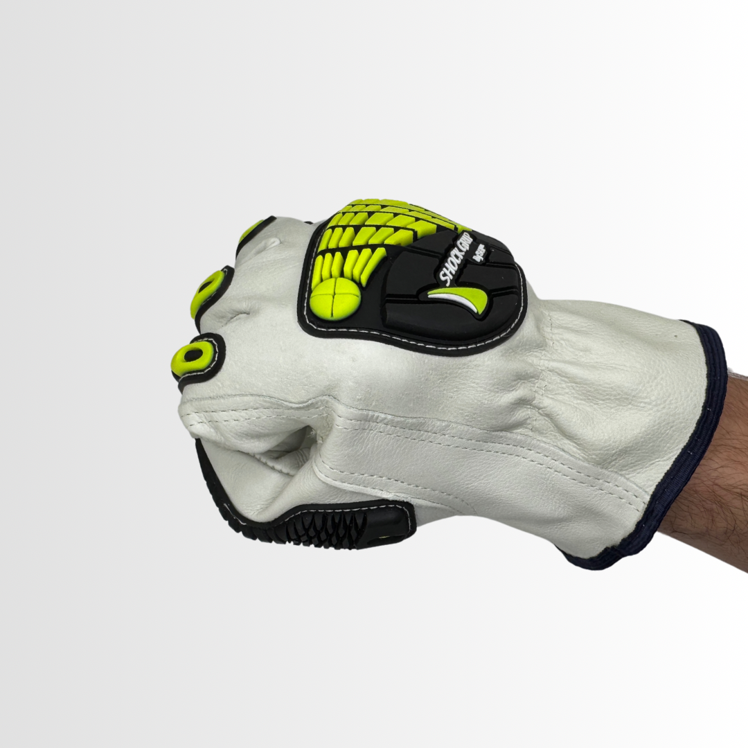 4064IMP | Full Grain Leather Work Gloves with Keystone Thumb and Impact-Resistant TPR Back of Hand & Finger Protection (6 Pair)