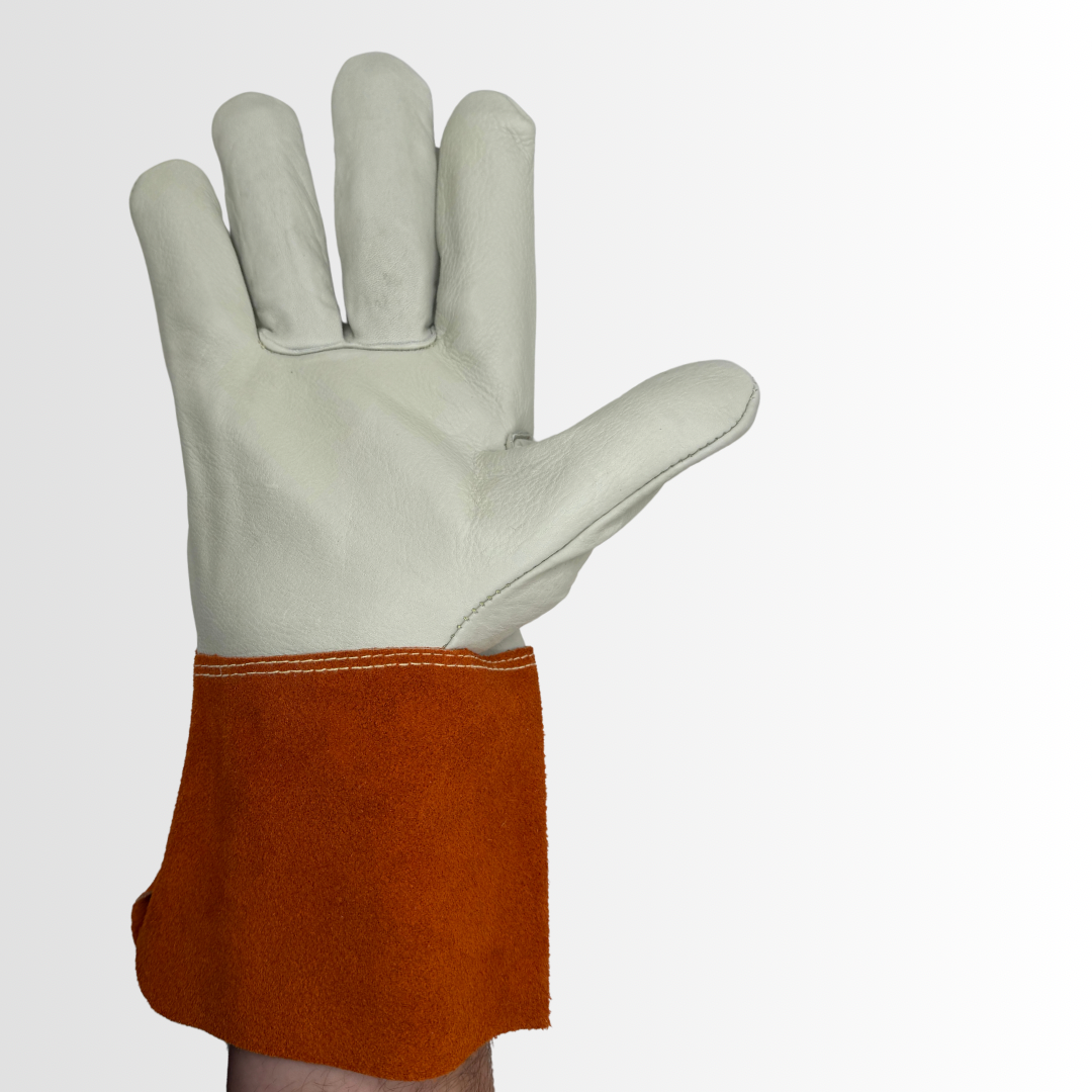 5220LCK | Grain Cowhide Welding Gloves with Kevlar Stitching and Gauntlet Safety Cuff – Gunn Cut, Heat Resistant (12 Pair)