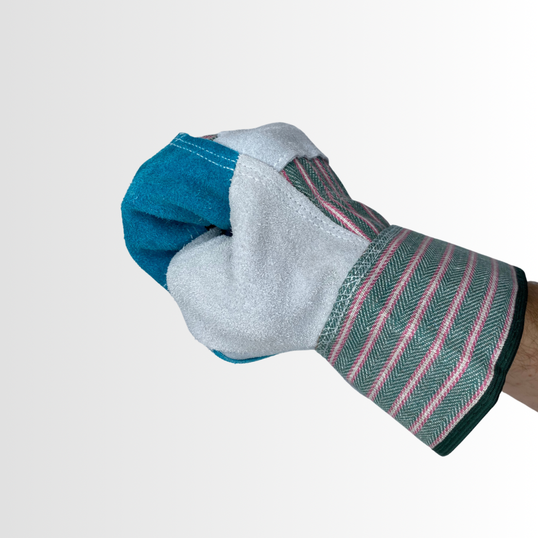 1270P | Heavy-Duty Double Palm Leather Gloves with Reinforced Fingertips, Wing Thumb, and 2.5” Safety Cuff – Cotton Back (12 Pair)