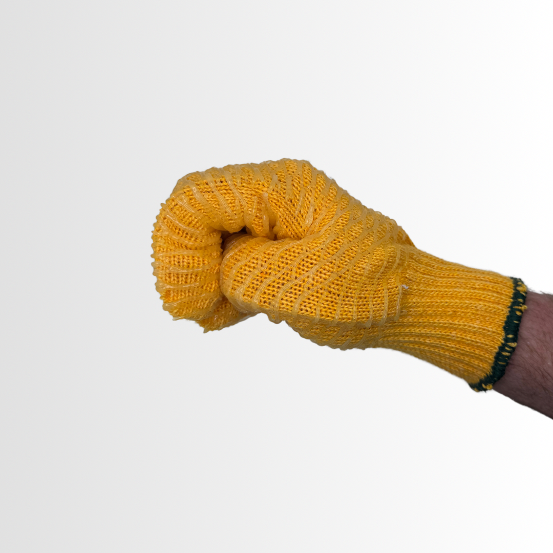 S-0319CC | Hi-Vis Orange Heavyweight String Knit Gloves with Honeycomb PVC Grip, Reversible Design (12 pair)