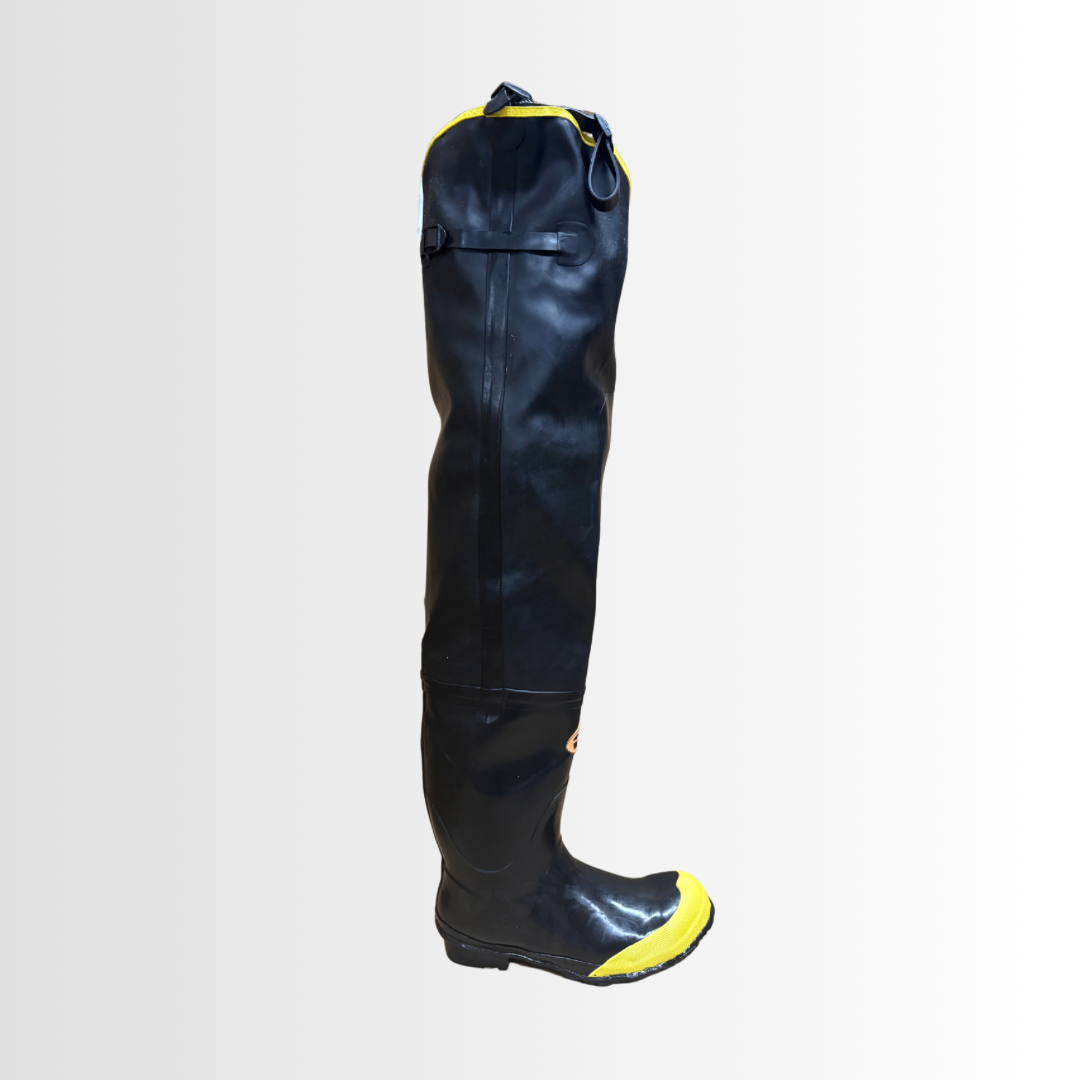 BHW31ST | Black Waterproof Hip Waders with Steel Toe, Steel Shank, and Belt Loop Straps (1 Pair)