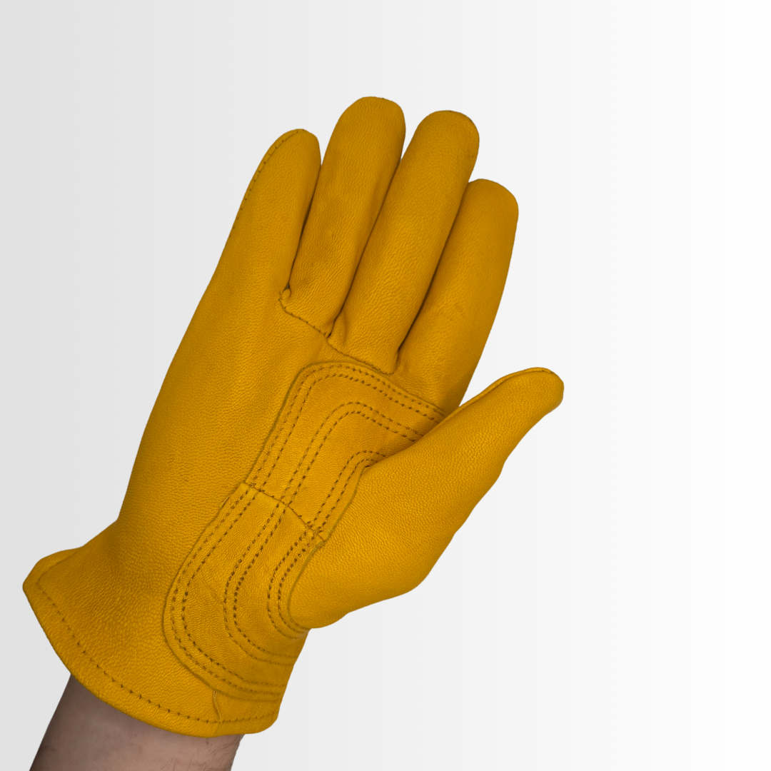 7950 | Premium Gold Goatskin Driver Gloves with Reinforced Thumb Strap and Safety Cuff – Abrasion Resistant (12 Pair)