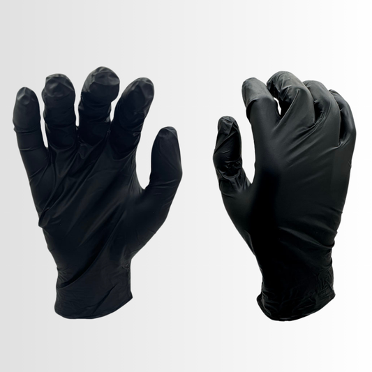 V900BPF | 5 Mil Black Nitrile Disposable Gloves – Powder-Free, Textured Fingertips, Industrial Grade (1000/Case)