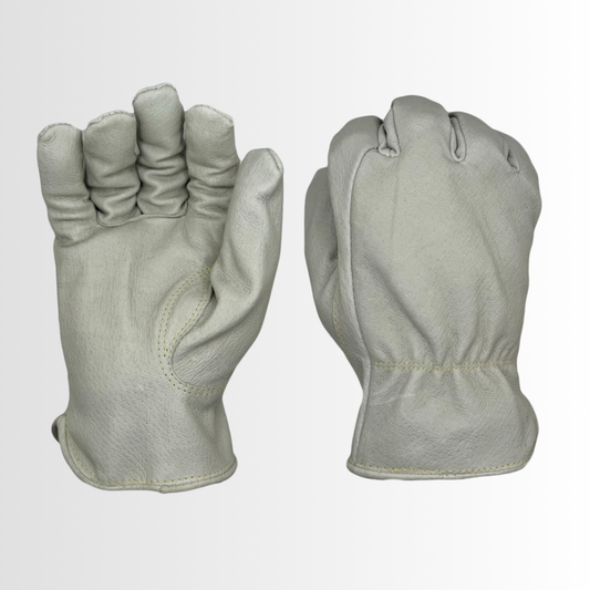 6464LHK | Premium Pigskin Driver Gloves with Kevlar® Stitching, Keystone Thumb, and Leather Hem – Unlined (12 Pair)