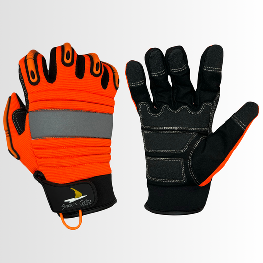 OR200 | High-Visibility Impact Gloves with TPR Back, EVA Foam Palm Padding, and Reflective Cuff – Velcro Closure (1 Pair)