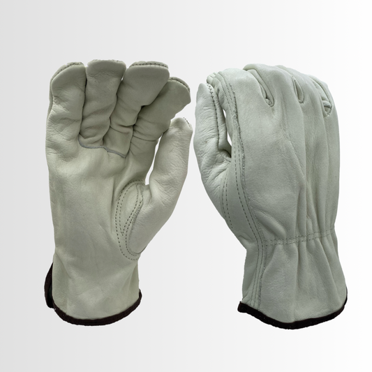 4064 | Full Grain Leather Driver Gloves with Keystone Thumb and Elastic Back – Slip-On, Color-Coded Hem (12 Pair)