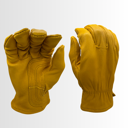 7950 | Premium Gold Goatskin Driver Gloves with Reinforced Thumb Strap and Safety Cuff – Abrasion Resistant (12 Pair)
