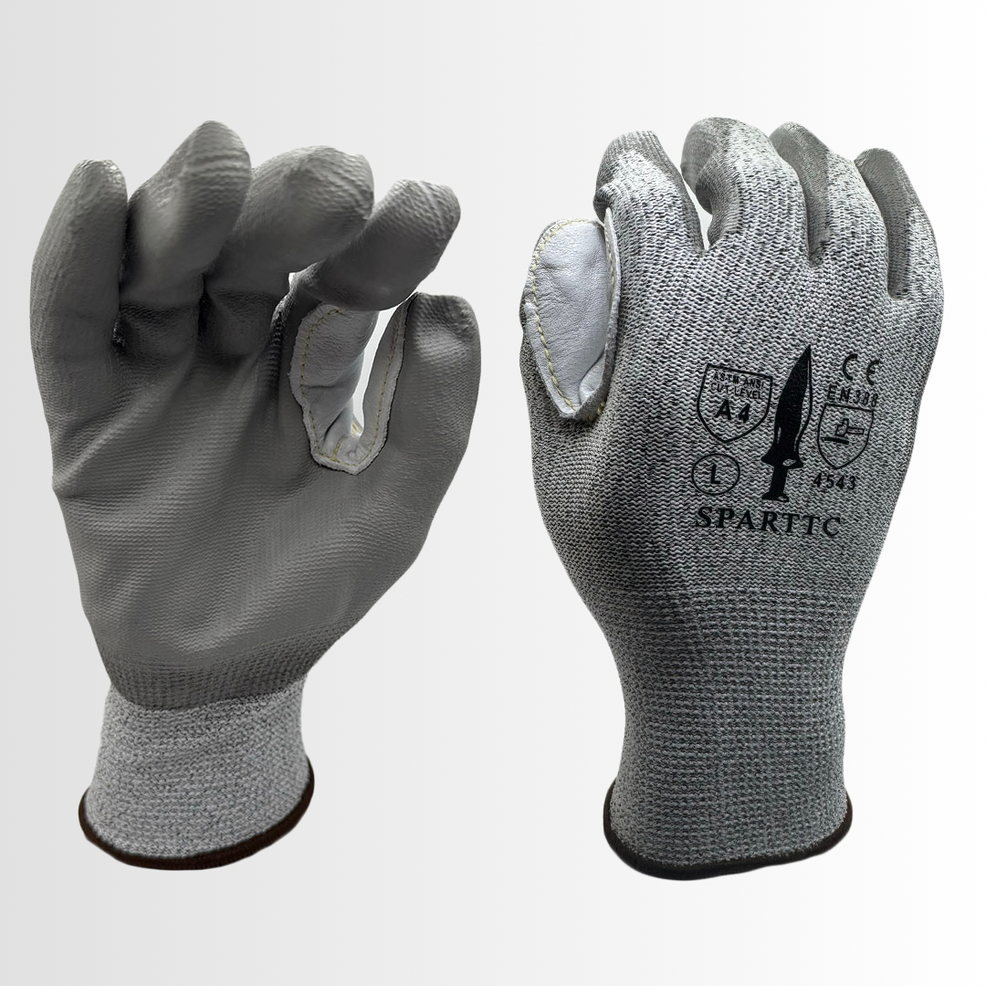 SPARTTC | PU Coated Cut Resistant Gloves with 13-Gauge HPPE Liner, ANSI A4 Protection – Seamless & Breathable (12 Pair)