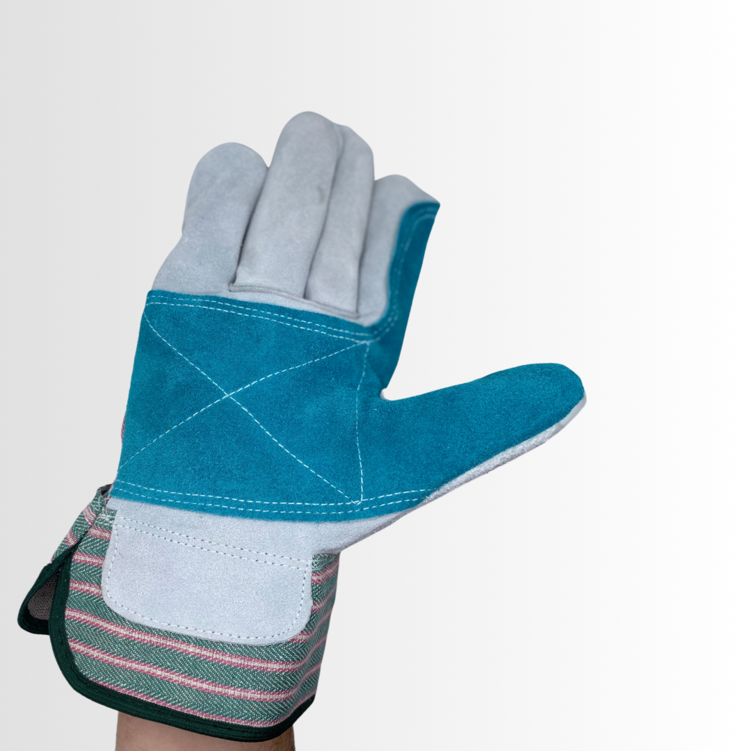 1270P | Heavy-Duty Double Palm Leather Gloves with Reinforced Fingertips, Wing Thumb, and 2.5” Safety Cuff – Cotton Back (12 Pair)