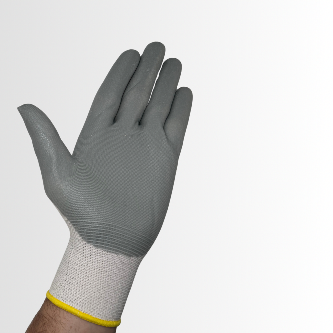 NF300 | Foam Nitrile Grip Gloves with White Nylon Liner and Color-Coded Hems – 13-Gauge, EN388 Rated (12 Pair)