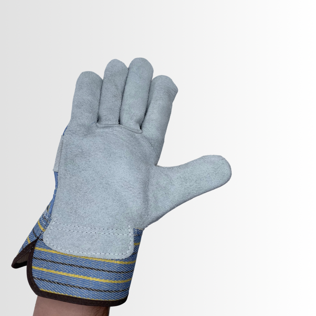 1360 | Select Shoulder Leather Palm Gloves with Wing Thumb and Reinforced Knuckle – Rubberized Cuff, General Purpose (12 Pair)
