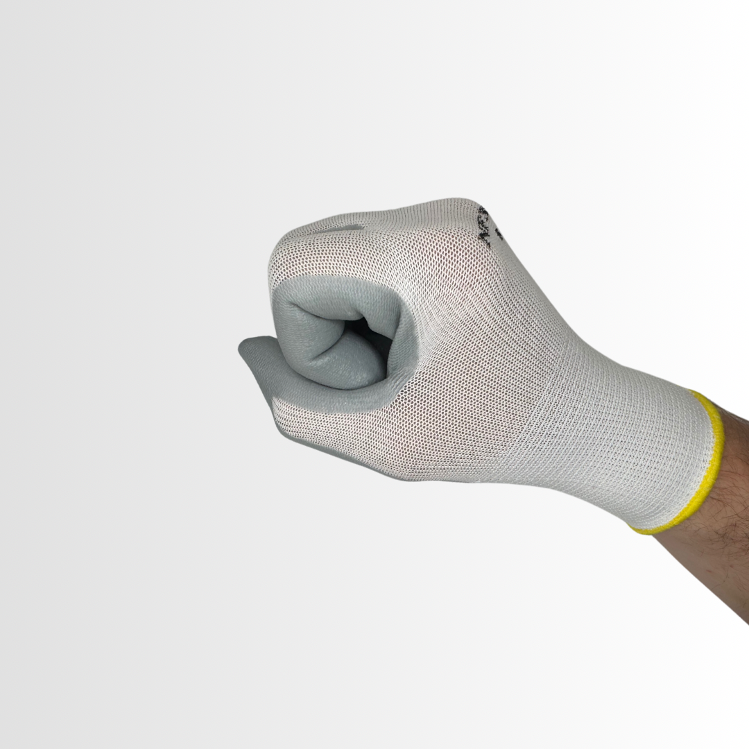 NF300 | Foam Nitrile Grip Gloves with White Nylon Liner and Color-Coded Hems – 13-Gauge, EN388 Rated (12 Pair)
