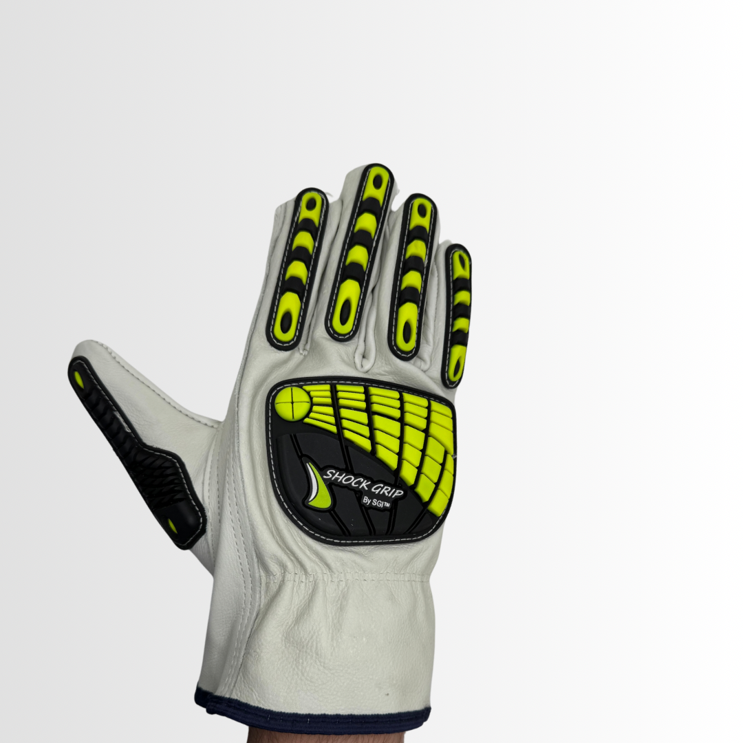 4064IMP | Full Grain Leather Work Gloves with Keystone Thumb and Impact-Resistant TPR Back of Hand & Finger Protection (6 Pair)