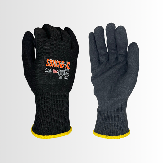 SBNCR6 | High-Performance Cut Resistant Gloves with Black Nitrile Foam Palm – ANSI A6, Knit Wrist (12 Pair)
