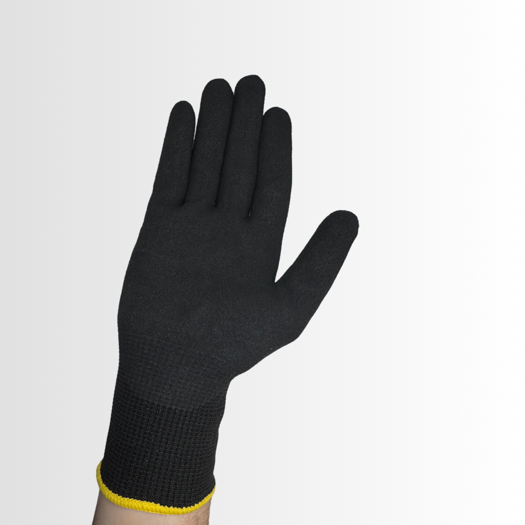 SBNCR6 | High-Performance Cut Resistant Gloves with Black Nitrile Foam Palm – ANSI A6, Knit Wrist (12 Pair)