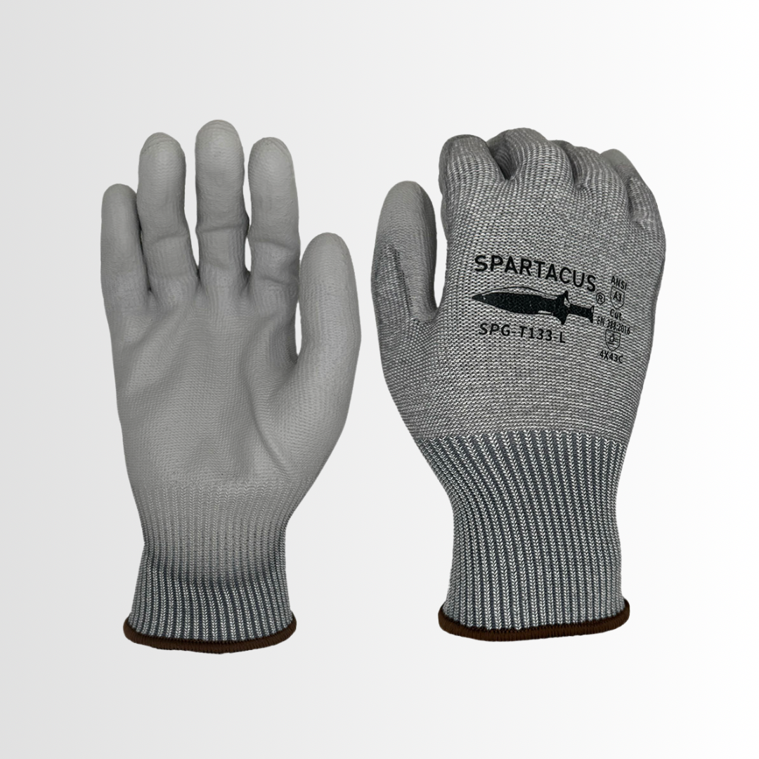 SPG-T133 | Touchscreen Compatible A3 Cut-Resistant Gloves with PU Palm, 13 Gauge HPPE Liner (12 Pair)