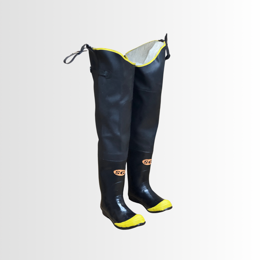 BHW31ST | Black Waterproof Hip Waders with Steel Toe, Steel Shank, and Belt Loop Straps (1 Pair)
